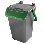 MobilPlastic Contenitore portarifiuti Ecology 35Lt c/sportello e maniglione verde