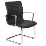 Unisit Seduta attesa Euterpe cromo EPVC nero con braccioli inclusi