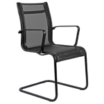 Unisit Seduta attesa Pollux all black PVV nero con braccioli inclusi