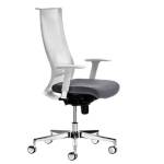 Unisit Poltrona semidirezionale Elite wing WIEB grigio/bianco con braccioli regolabili