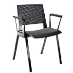 Unisit Seduta attesa Kentra KEV nero con braccioli fissi