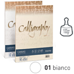 Carta CALLIGRAPHY CANVAS 100gr A4 50fg bianco 01 FAVINI