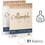 Carta CALLIGRAPHY CANVAS 200gr A4 50fg bianco 01 FAVINI