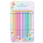 FABER-CASTELL Astuccio in metallo 12 matite colorate Sparkle Pastel assortite Faber Castell