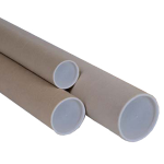 No Brand TUBO IN CARTONE AVANA doppio tappo trasparente 50cm D6cm