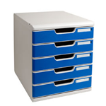 CASSETTIERA MODULO A4 5 CASSETTI GRIGIO/BLU MULTIFORM
