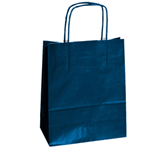 Mainetti Bags 25 SHOPPERS CARTA KRAFT 26x11x34,5cm TWISTED blu