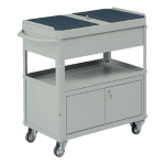 Tecnotelai Carrello 2 vasche da 80x45cm con baule e portattrezzi grigio