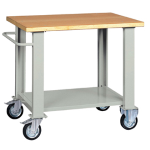 Tecnotelai Banco da lavoro con ruote 100x75x90cm grigio/legno