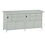 Tecnotelai Banco da lavoro con 4 cassetti e 2 vani 200x67x90cm grigio