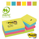 BLOCCO 100foglietti Post-itÂ® 38x51mm 653-TFEN ENERGY 72GR ASSORTITO