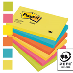 BLOCCO 100foglietti Post-it 76x127mm 655-TFEN ENERGY 72GR ASSORTITO