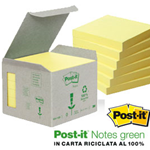 BLOCCO 100foglietti Post-it Notes Green 76x76mm 654-1B GIALLO