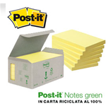 BLOCCO 100foglietti Post-it Notes Green 76x127mm 655-1B GIALLO