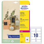 Cartellini stampabili resistenti 190mic 90x50mm 10fg(10cart/fg bianco Avery
