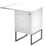 ARTEXPORT CASSETTIERA 3 CASS. ANTRACITE con supporto metal BIANCO e top - ESSENCE