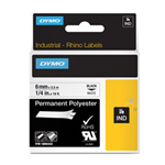 DYMO NASTRO POLIESTERE PERMANENTE 19mm x 5.5mtnero su bianco 18484 RHINO