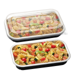 Cuki Professional Pack 25 Contenitori alluminio stirato 4 porzioni + coperchio in R-PET Cuki