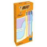 Scatola 12 penna sfera a scatto 4 Colori Pastel 1.0mm BICÂ®
