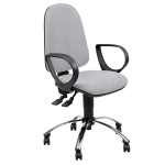 Unisit Sedia OPERATIVA Jupiter JPLY/BRJ/PT vera pelle GRIGIO chiaro C/BRACC.