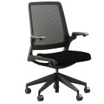 Unisit Poltrona semidirezionale Selfie nero c/ braccioli regolabili