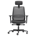 Unisit Poltrona operativa Aida Nero c/ braccioli + poggiatesta