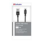 Verbatim Cavo MICRO B USB CABLE SYNC CHARGE 100CM NERO