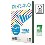 CARTA COPY TINTA MULTICOLOR A3 80gr 250fg mix 5 colori tenui FABRIANO