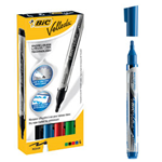 ASTUCCIO 4 MARCATORI P.TONDA Whiteboard VELLEDA Liquid Ink Pocket BIC