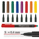 BUSTA 8 COLORI PENNARELLO MULTIMARK 0,4mm SUPERFINE FABER-CASTELL