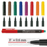 BUSTA 8 COLORI PENNARELLO MULTIMARK 0,6mm FINE FABER-CASTELL