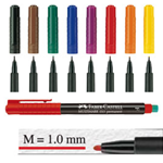 BUSTA 8 COLORI PENNARELLO MULTIMARK 1,0mm MEDIO FABER-CASTELL