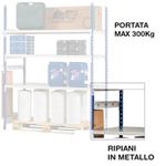 PAPERFLOW KIT 3 RIPIANI IN METALLO 100x60cm