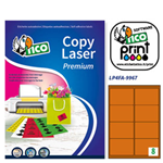 Etichetta adesiva LP4F arancio fluo 70fg A4 99,1x67,7mm (8et/fg Tico
