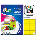 Etichetta adesiva LP4F giallo fluo 70fg A4 99,1x67,7mm (8et/fg Tico
