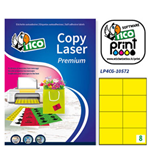 Etichetta adesiva LP4C giallo opaco 70fg A4 105x72mm (8et/fg Tico