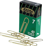 LEONE DELL'ERA SCATOLA 40 FERMAGLI N.7 MM75 SUPER GIGANTI OTTONATI LEONE