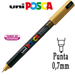 Marcatore UNI POSCA Pen PC1M p.extra fine 0,7mm oro UNI MITSUBISHI