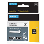 DYMO NASTRO NYLON FLESSIBILE 12mm x 3.5mt nero su bianco 18488 RHINO