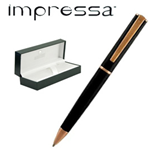 PENNA SFERA IMPRESSA NERO-ROSEGOLD punta M MONTEVERDE