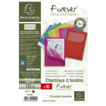 EXACOMPTA Conf.10 cartelle con finestra Forever 22X31cm Colori assortiti 50200E Exacompt