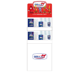 Espositore da terra Mini con piatti e bicchieri Reuse bianco Dopla