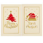 REX SADOCH Biglietto Natale doppio 9x14cm cartoncino bianco fantasie assortite Sadoch