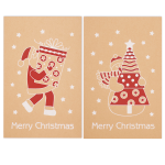 REX SADOCH Biglietto Natale doppio 9x14cm cartoncino avana fantasie assortite Sadoch