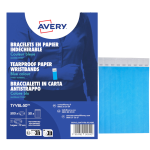 AVERY Conf. 500 braccialetti identificativi in TyvekÂ® blu fluo 256x19mm (10et/fg 50fg