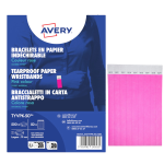 AVERY Conf. 500 braccialetti identificativi in TyvekÂ® rosa fluo 256x19mm (10et/fg 50fg