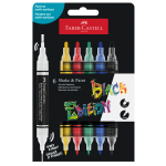 FABER-CASTELL Astuccio 6 marcatori ShakePaint Black Edition colori assortiti basic Faber-Caste