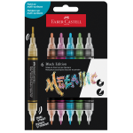 FABER-CASTELL Astuccio 6 marcatori ShakePaint Black Edition colori assortiti metallic Faber-Ca