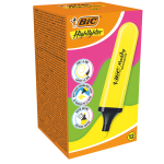 Astuccio 12 evidenziatori Flat giallo BICÂ®