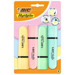 Astuccio 4 evidenziatori Flat colori assortiti pastel BICÂ®
